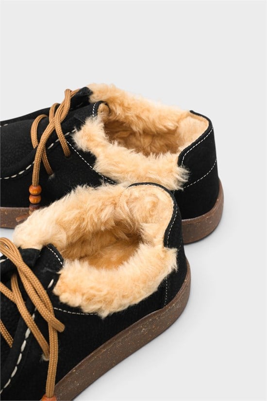 Capone Daffi Genuine Nubuck Leather Comfort Wooden Accessory Women Nubuck Black Loafer image 4