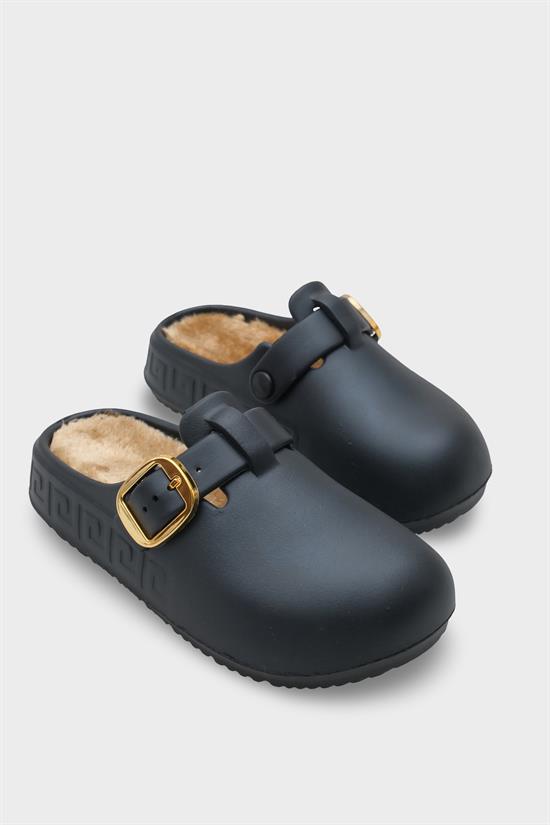 Capone Daisy Women Black Furry Sandal image 3