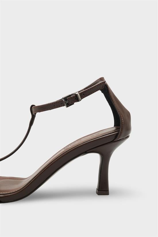 Capone Dalia Mid Heel Ankle Strap Women Brown Sandals image 5