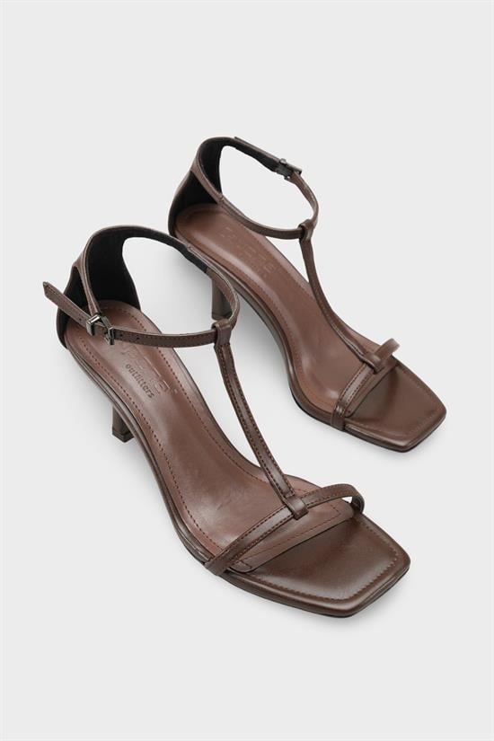 Capone Dalia Mid Heel Ankle Strap Women Brown Sandals image 3