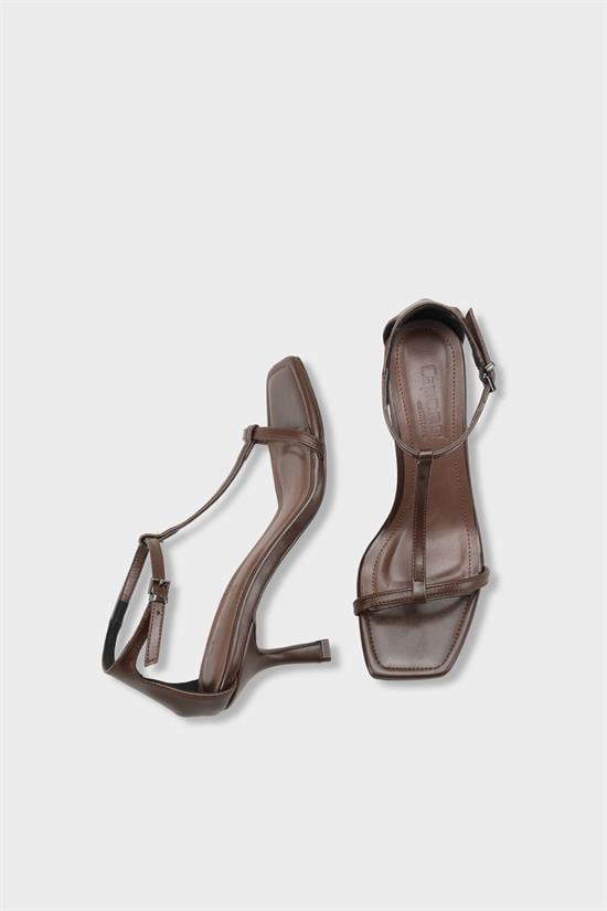 Capone Dalia Mid Heel Ankle Strap Women Brown Sandals image 6