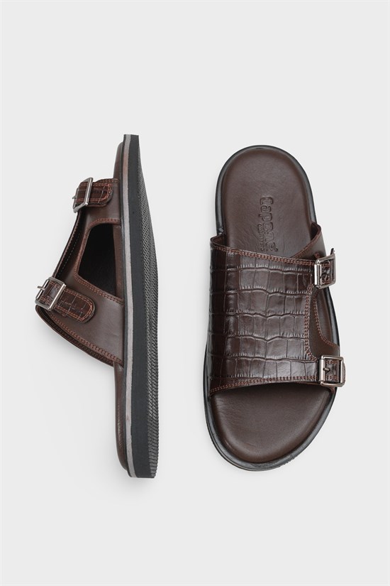 Capone Double Buckle Croc Pattern Men Sandal image 5
