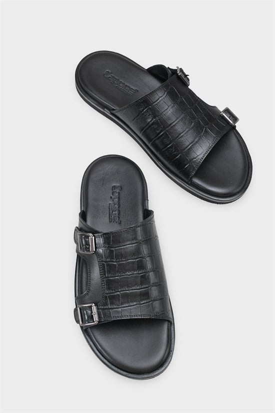 Capone Double Buckle Croc Pattern Men Sandal image 4