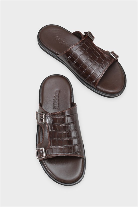 Capone Double Buckle Croc Pattern Men Sandal image 4
