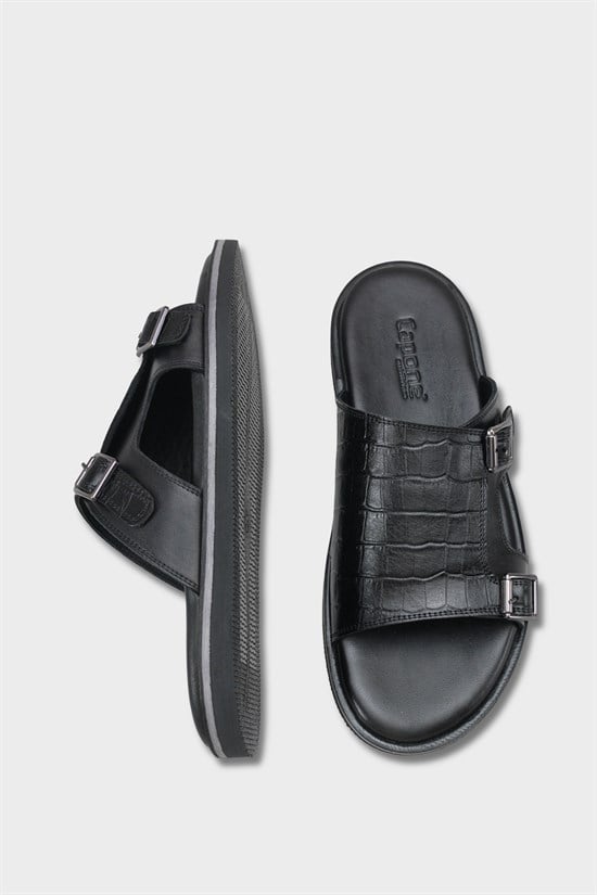 Capone Double Buckle Croc Pattern Men Sandal image 5
