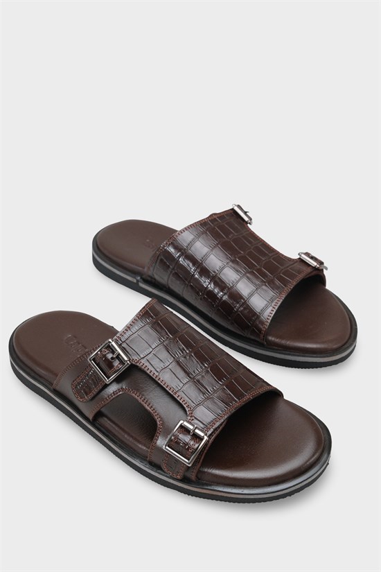 Capone Double Buckle Croc Pattern Men Sandal image 3