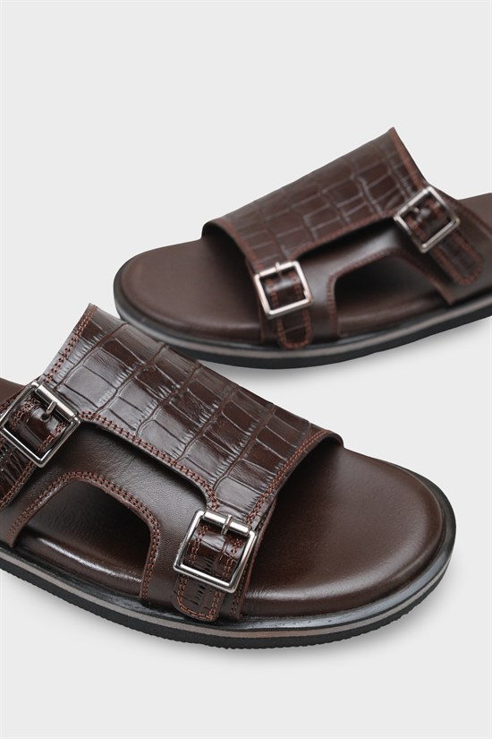 Capone Double Buckle Croc Pattern Men Sandal image 6
