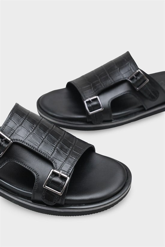 Capone Double Buckle Croc Pattern Men Sandal image 6
