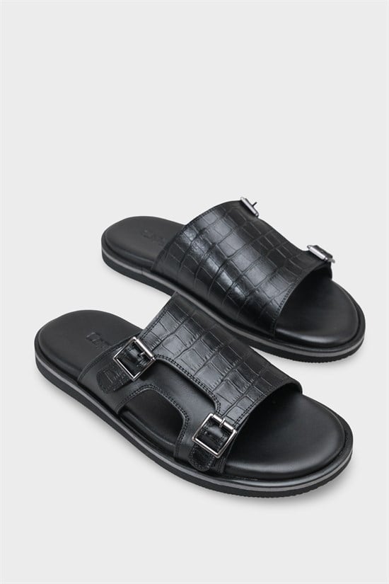 Capone Double Buckle Croc Pattern Men Sandal image 3