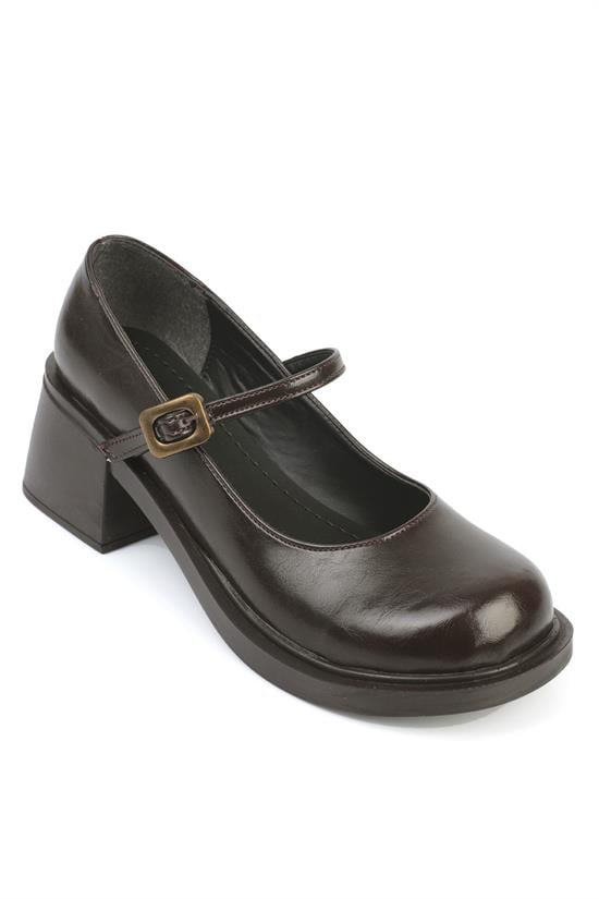 Capone Double Buckled Mary Jane Women Brown Shoes
