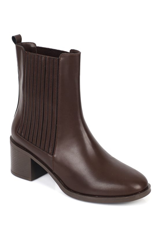 Capone Ellynn Round Toe Side Elastic Women Brown Cowboy Boot
