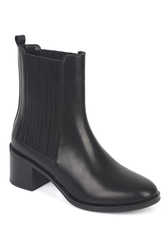 Capone Ellynn Round Toe Side Elastic Women Black Cowboy Boot