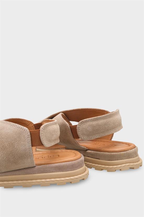 Capone Elvira Cross Velcro Strapped Leather Women Mink Sandals image 5