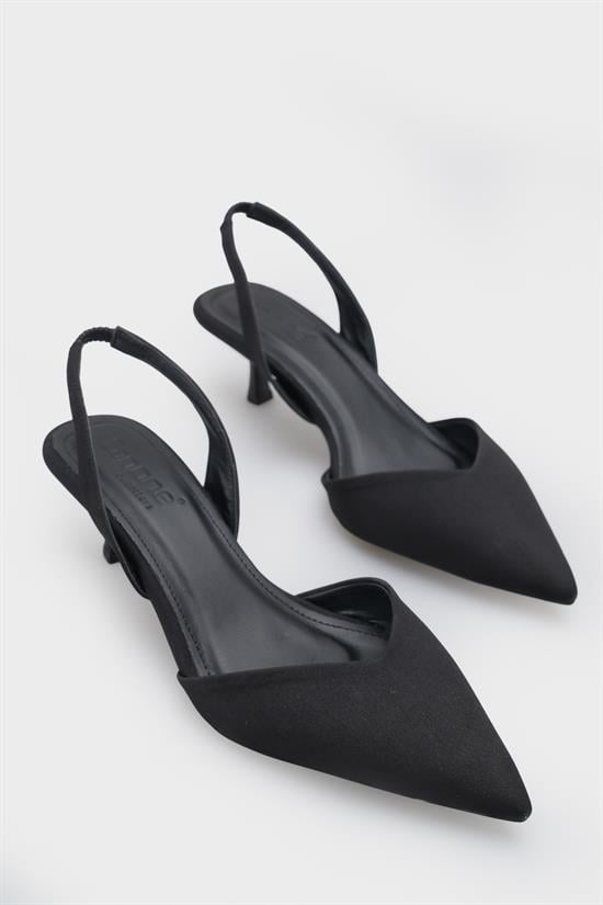 Capone Esmerelda Pointed Toe Slingback Mid Heel Women Nubuck Black Shoe image 4