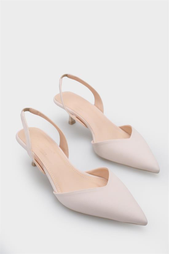 Capone Esmerelda Pointed Toe Slingback Mid Heel Women Beige Shoe image 4
