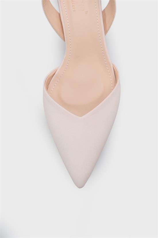 Capone Esmerelda Pointed Toe Slingback Mid Heel Women Beige Shoe image 5