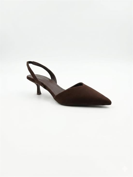 Capone Esmerelda Pointed Toe Slingback Mid Heel Women Brown Shoe
