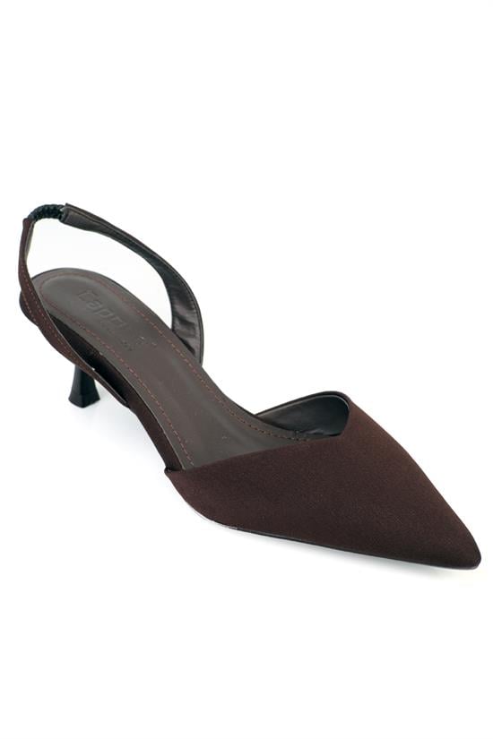 Capone Esmerelda Pointed Toe Slingback Mid Heel Women Brown Shoe image 1