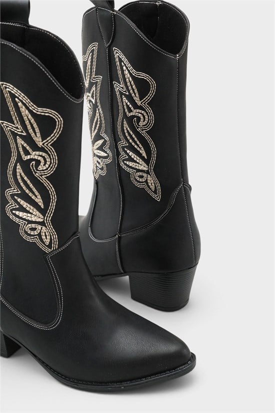 Capone Estrella Embroidered Women Black Cowboy Boot image 4