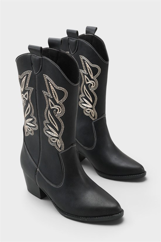Capone Estrella Embroidered Women Black Cowboy Boot image 3