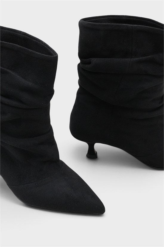 Capone Evelyn Pointed Toe Suede Look Women Sued Black Ankle Boot image 3
