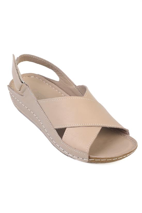 Capone  Florina Genuine Leather Soft Comfort Women Mink Sandal