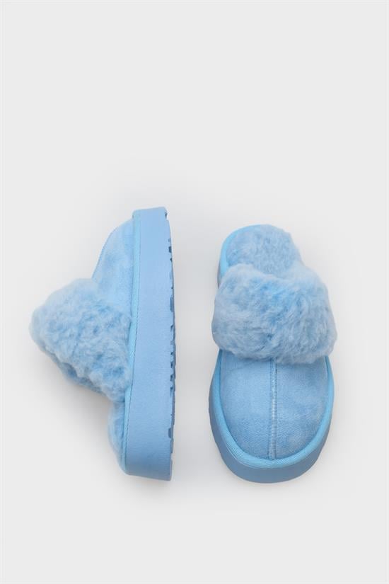 Capone Furry Closed Toe Women Suede Blue Slippers image 5