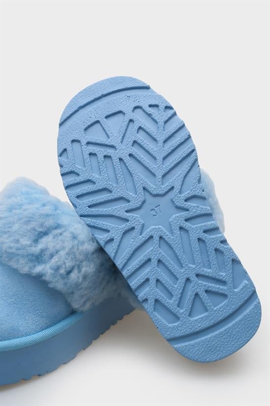 Capone Furry Closed Toe Women Suede Blue Slippers image 4