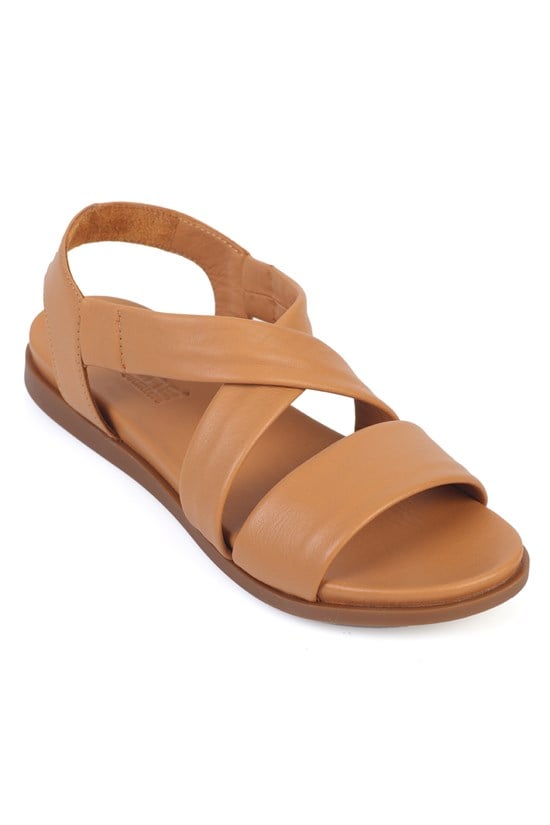 Capone Genuine Leather Comfort Women Tan Sandal