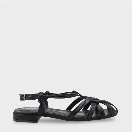 Capone Gwynne Gladiator Low Heel Women Black Ballet Flat image 2