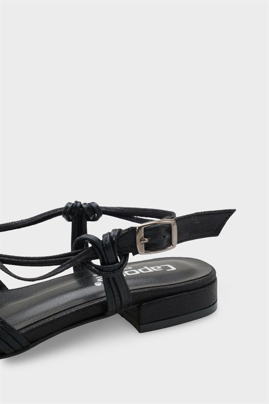 Capone Gwynne Gladiator Low Heel Women Black Ballet Flat image 5