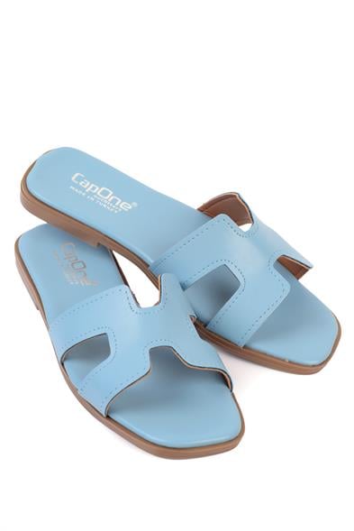 Capone Halsey Women Baby Blue Slide Flat Sandals image 3