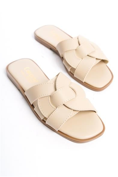 Capone Halsey Women Beige Slide Flat Sandals image 4