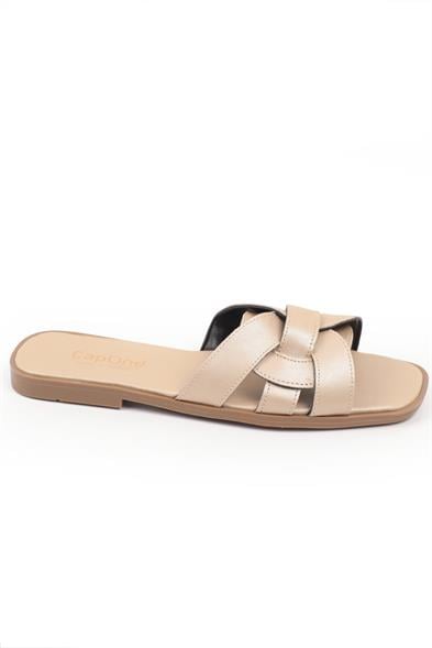 Capone Halsey Women Beige Slide Flat Sandals image 2