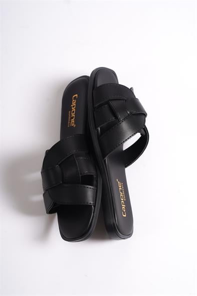 Capone Halsey Women Black Slide Flat Sandals image 3