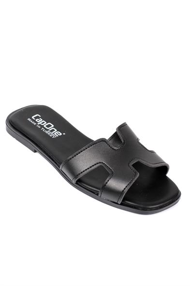 Capone Halsey Women Black Slide Flat Sandals