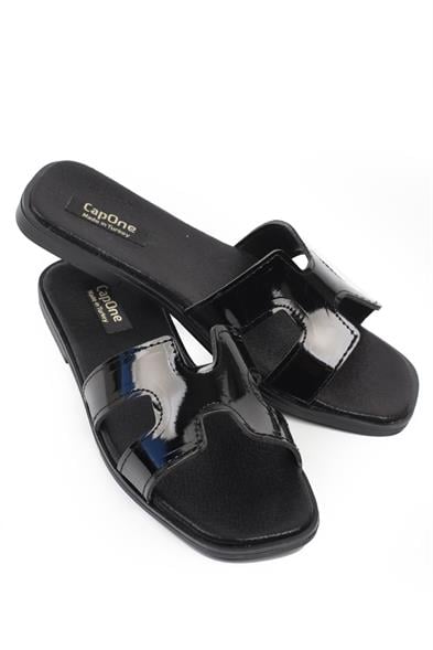 Capone Halsey Women Black Slide Flat Sandals image 3