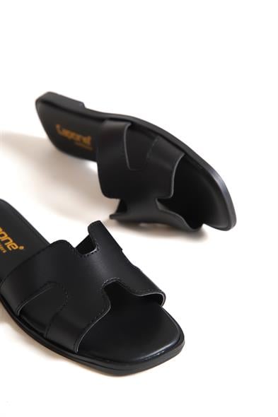 Capone Halsey Women Black Slide Flat Sandals image 3