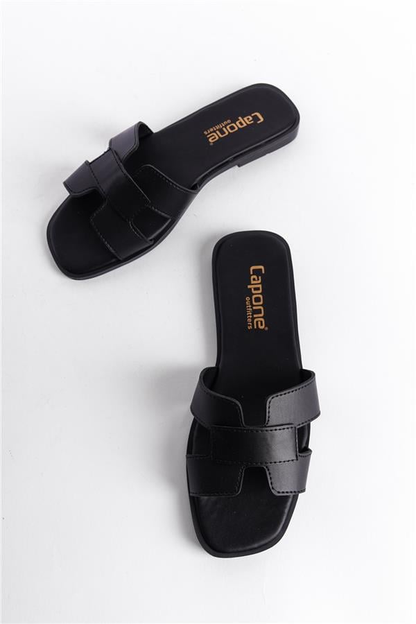 Capone Halsey Women Black Slide Flat Sandals image 4