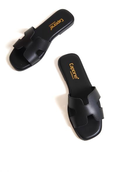 Capone Halsey Women Black Slide Flat Sandals image 2