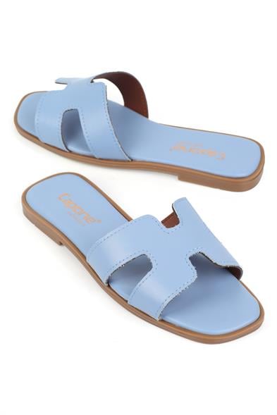 Capone Halsey Women Denim Blue Slide Flat Sandals image 4