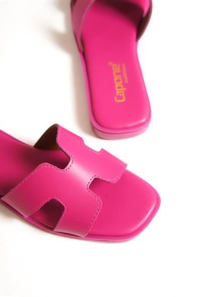 Capone Halsey Women Fuchsia Slide Flat Sandals image 6