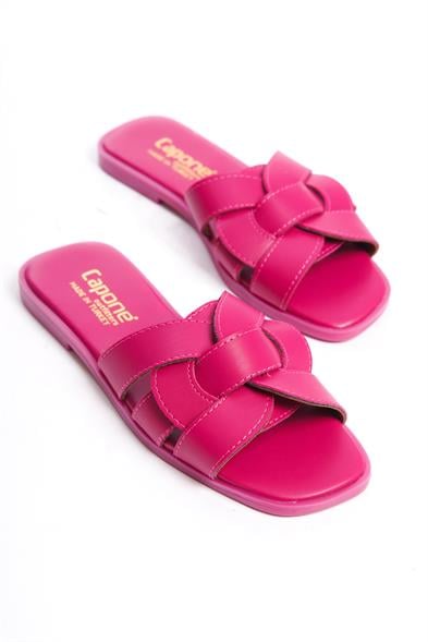 Capone Halsey Women Fuchsia Slide Flat Sandals image 2
