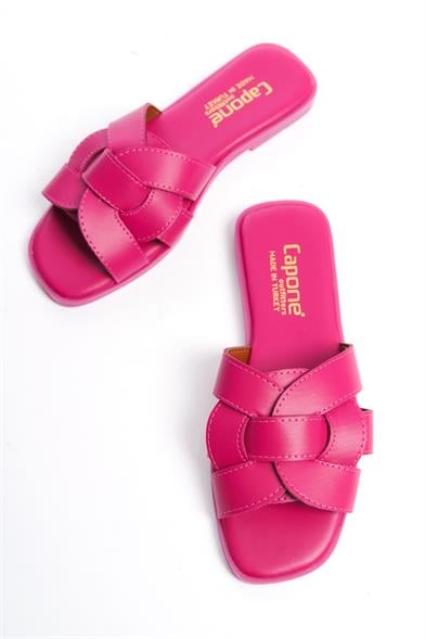 Capone Halsey Women Fuchsia Slide Flat Sandals image 3