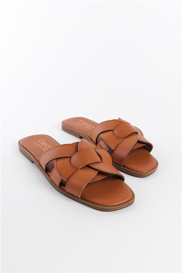 Capone Halsey Women Honey Slide Flat Sandals