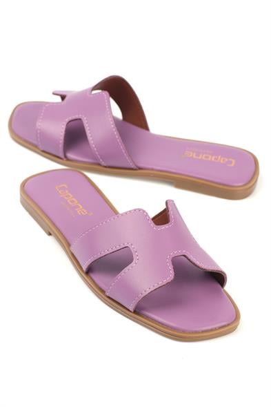 Capone Halsey Women Lilac Slide Flat Sandals image 5