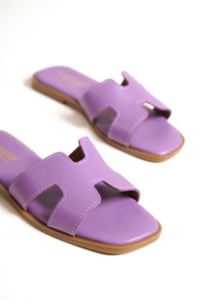 Capone Halsey Women Lilac Slide Flat Sandals image 6