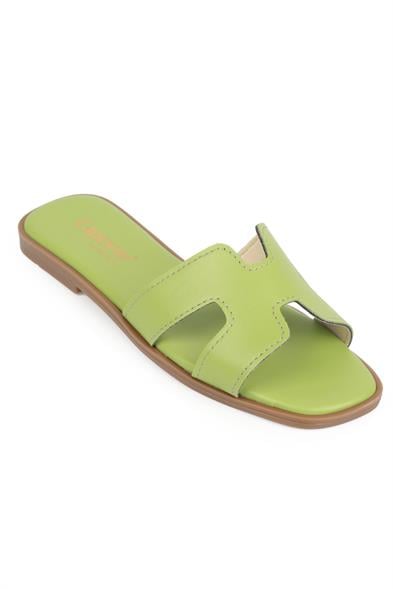 Capone Halsey Women Pistachio Green Slide Flat Sandals image 3