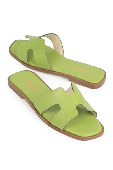 Capone Halsey Women Pistachio Green Slide Flat Sandals image 5