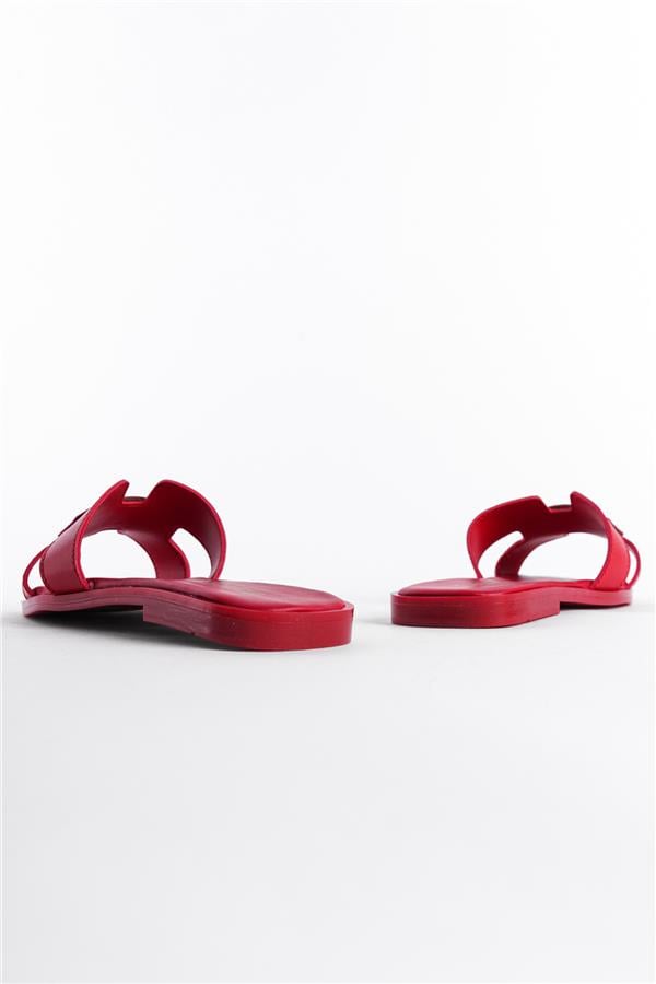 Capone Halsey Women Red Slide Flat Sandals image 3